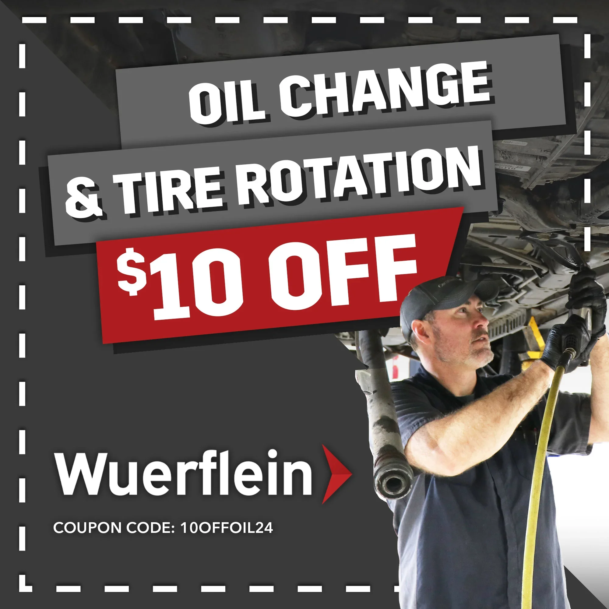 $10 OFF OIL CHANGE & TIRE ROTATION